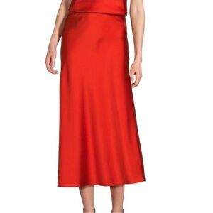 ANTONIO MELANI Vibrant Red Midi Skirt